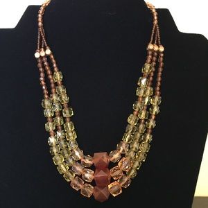 Green and Brown Lucite Necklace